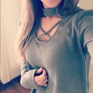 Olive Choker Tunic